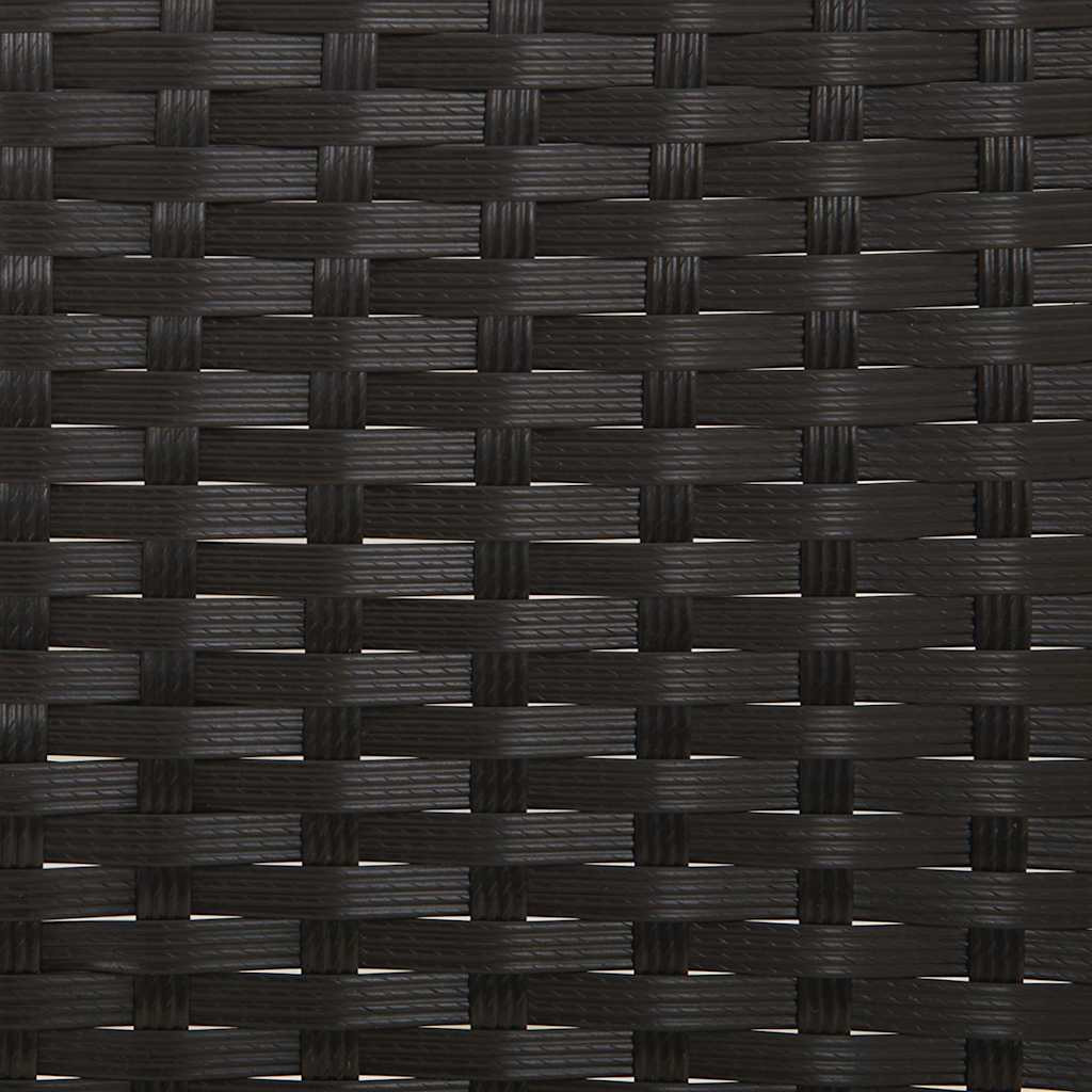 fekete 2 személyes polyrattan kerti pad párnával