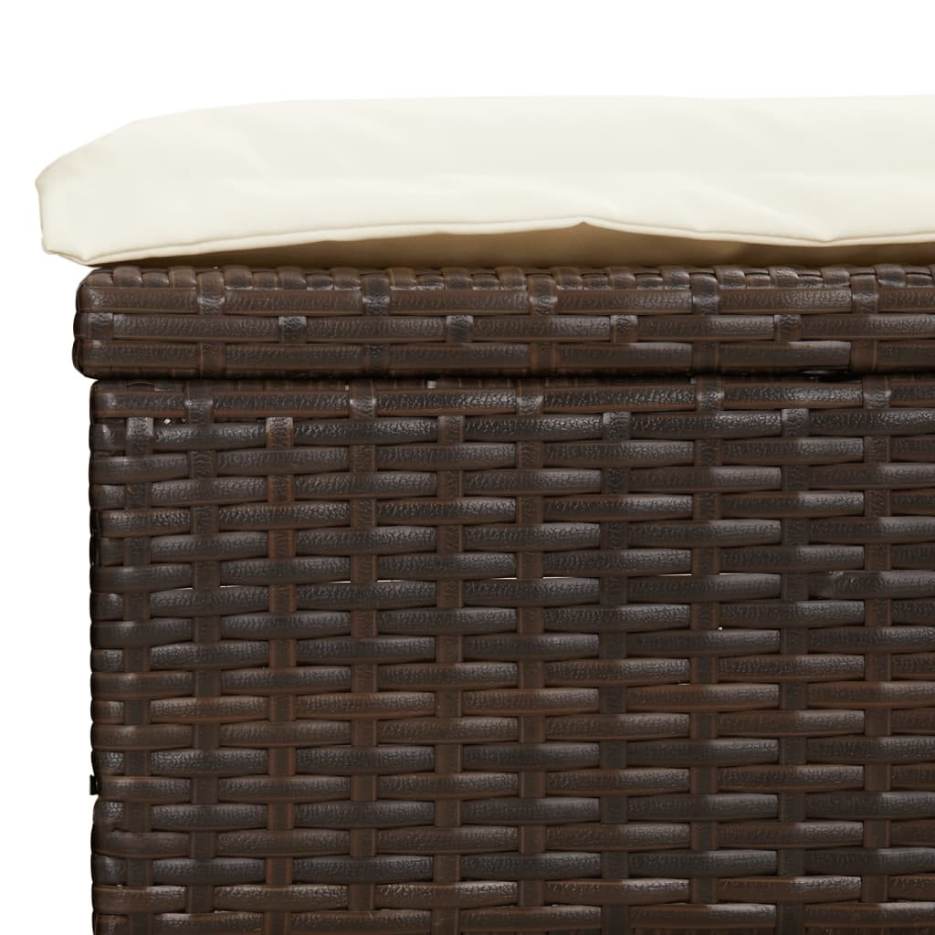 barna polyrattan napozóágy összecsukható tetővel 213x63x97 cm