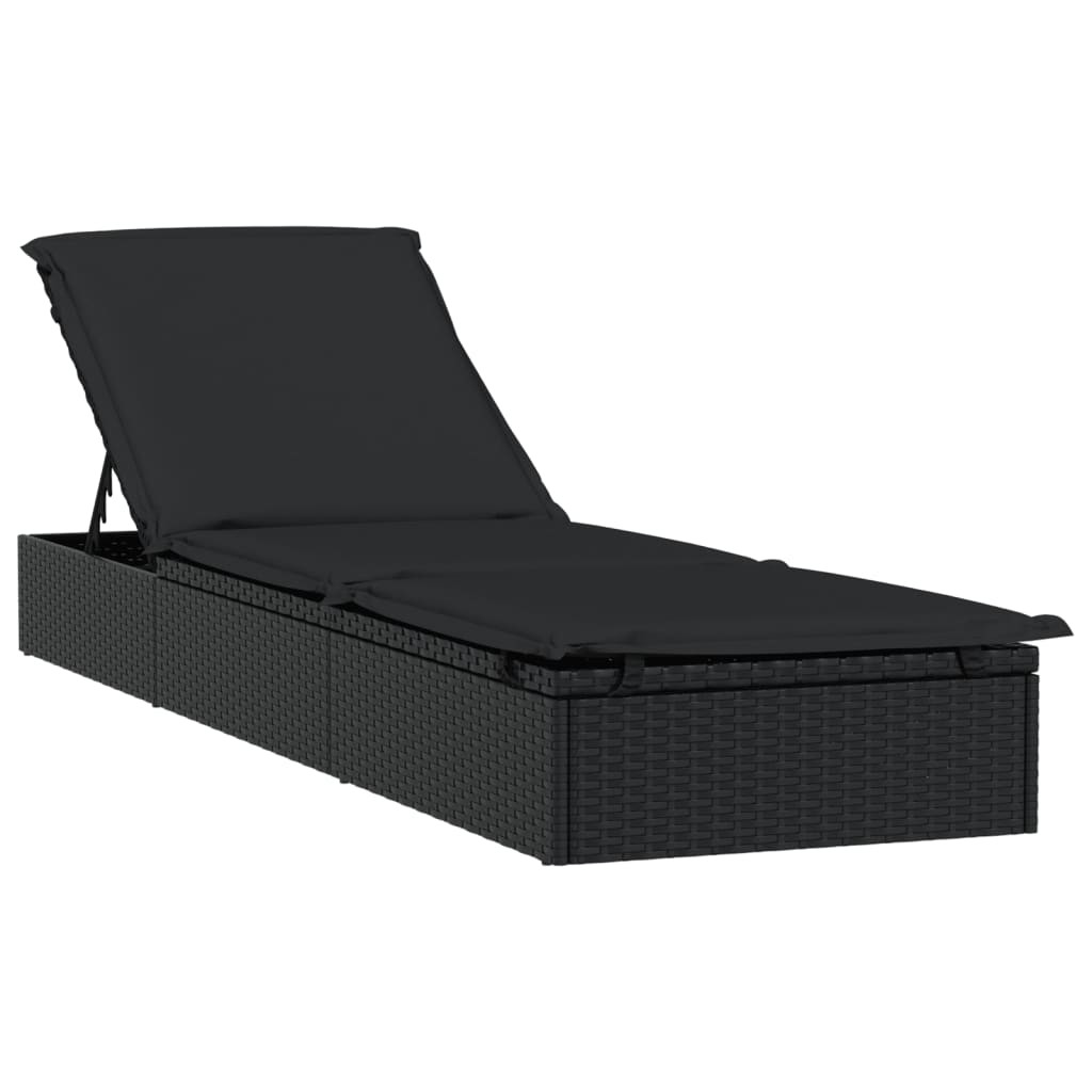 fekete polyrattan napágy kerek tetővel 211 x 57 x 140 cm