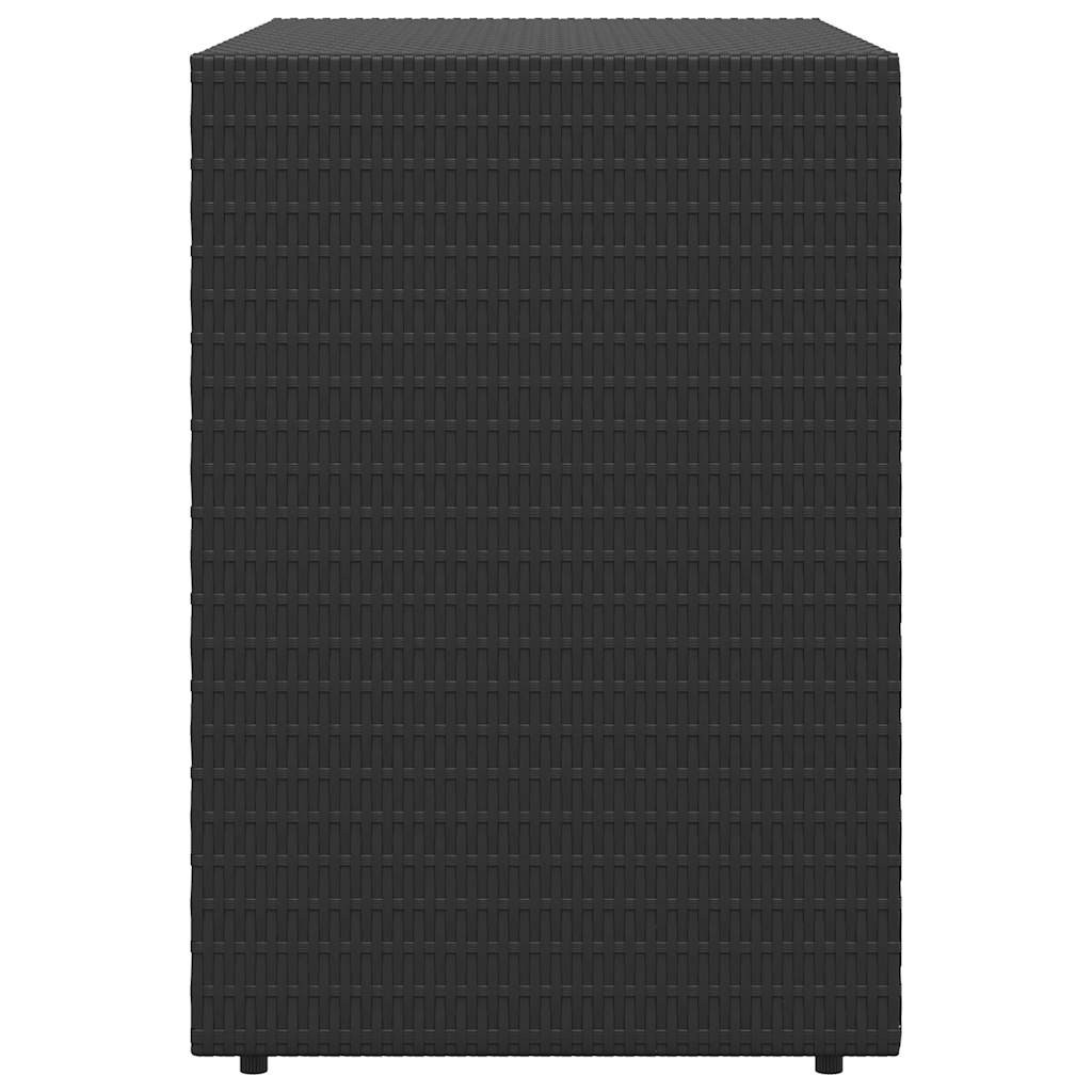 fekete polyrattan kerti tárolószekrény 100 x 55,5 x 80 cm