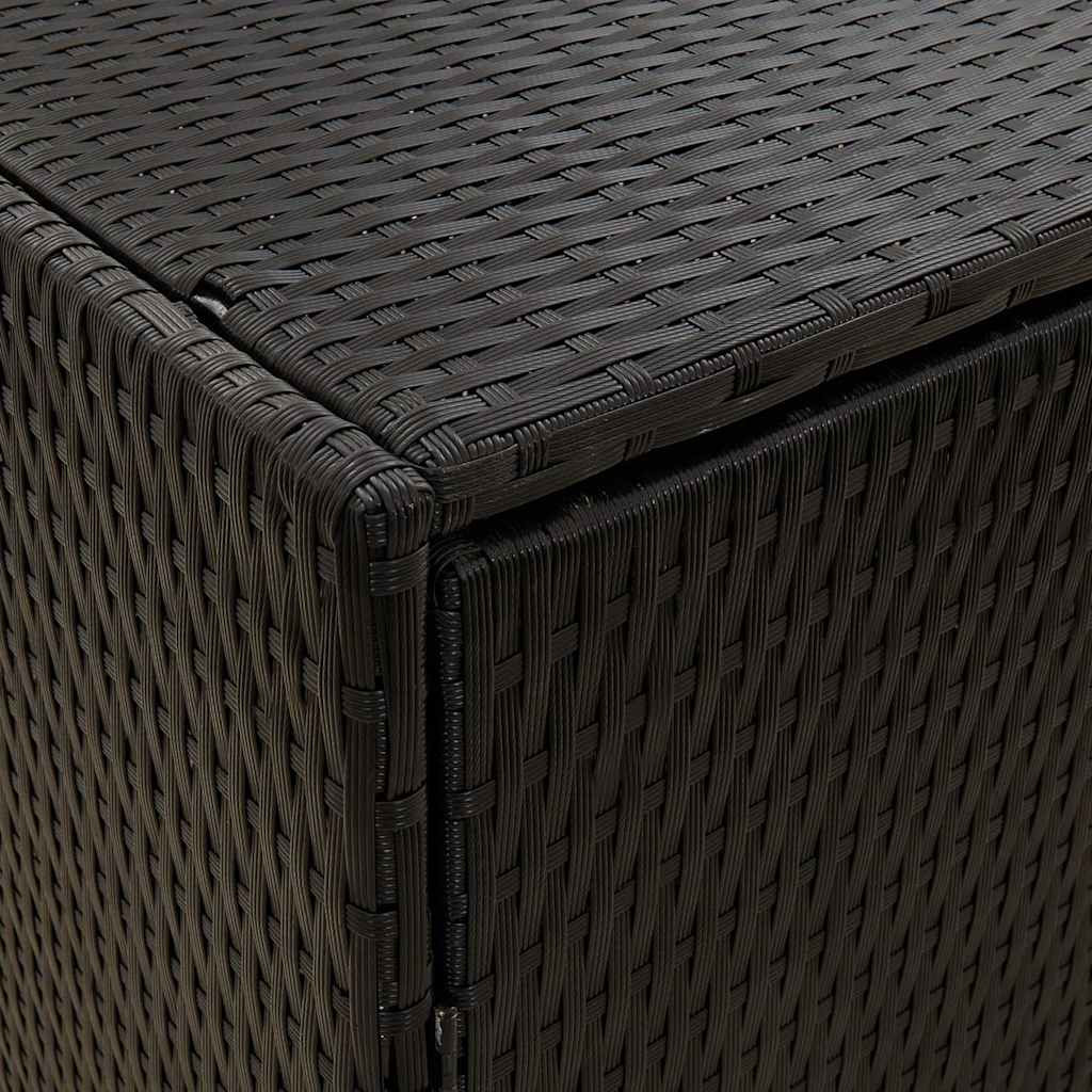fekete polyrattan kerti tárolószekrény 100 x 55,5 x 80 cm
