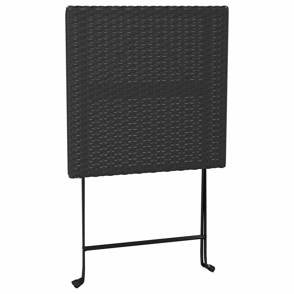 3 részes fekete összecsukható polyrattan bisztrószett