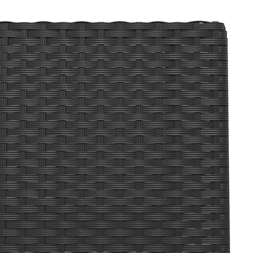 3 részes fekete összecsukható polyrattan bisztrószett