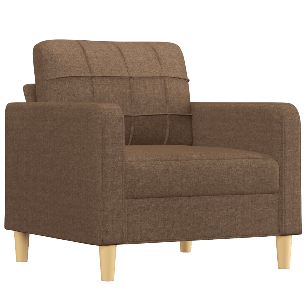 barna szövet kanapéfotel lábtartóval 60 cm