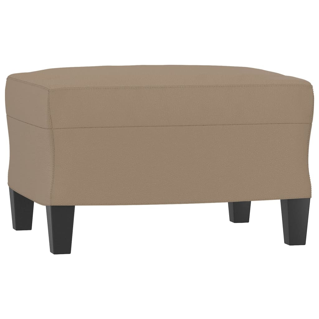 kávészínű műbőr kanapéfotel lábtartóval 60 cm