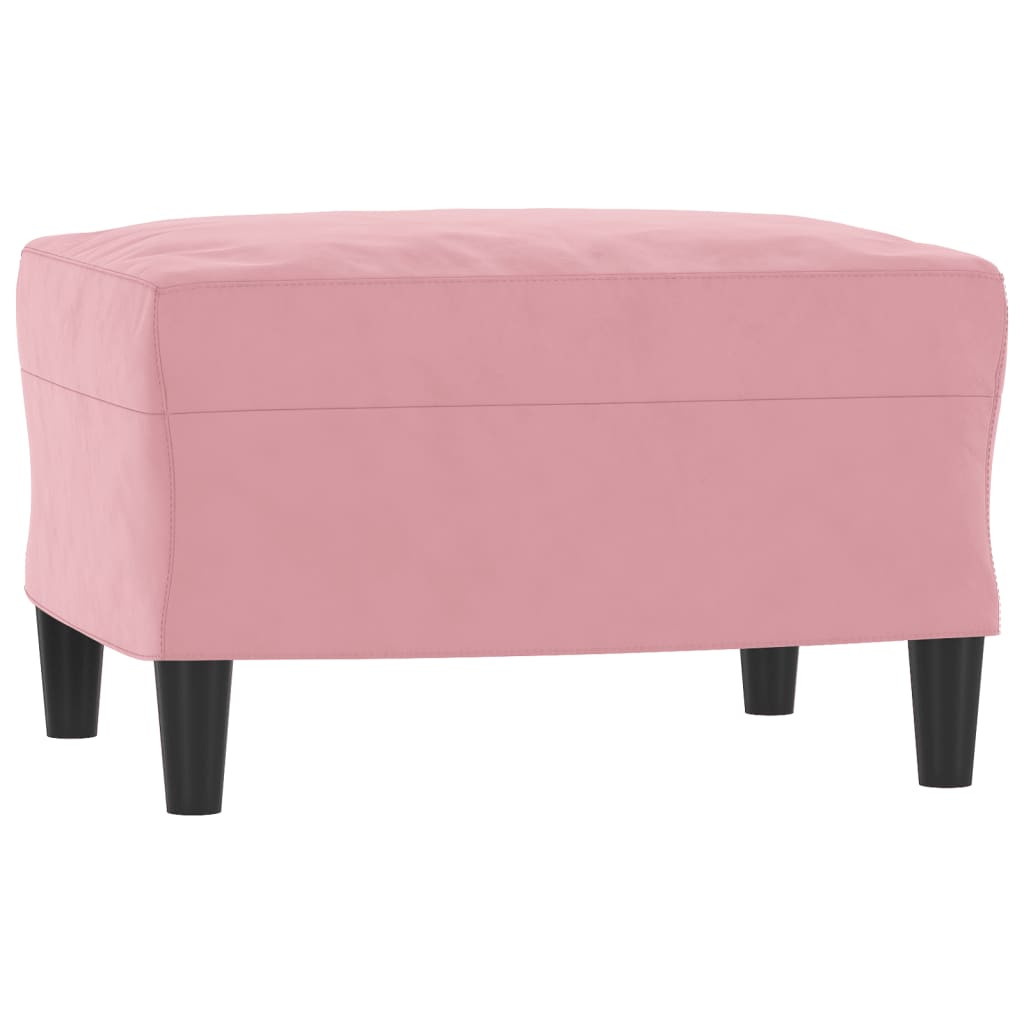 rózsaszín bársony kanapéfotel lábtartóval 60 cm rózsaszín bársony kanapéfotel lábtartóval 60 cm