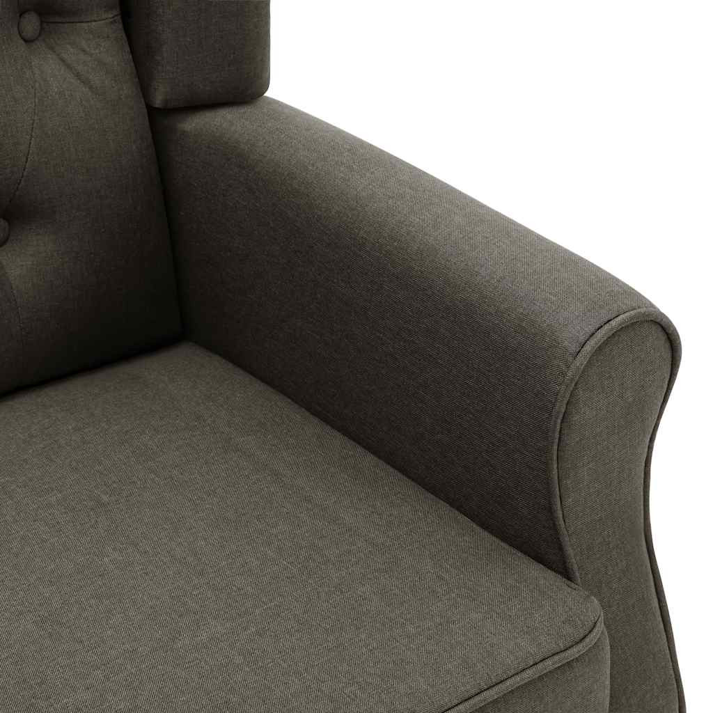 tópszínű szövet fotel lábzsámollyal