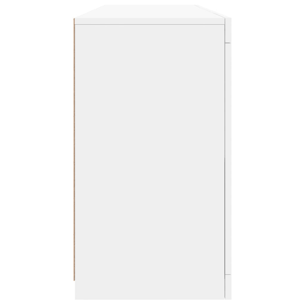 fehér tálalószekrény LED-világítással 163 x 37 x 67 cm