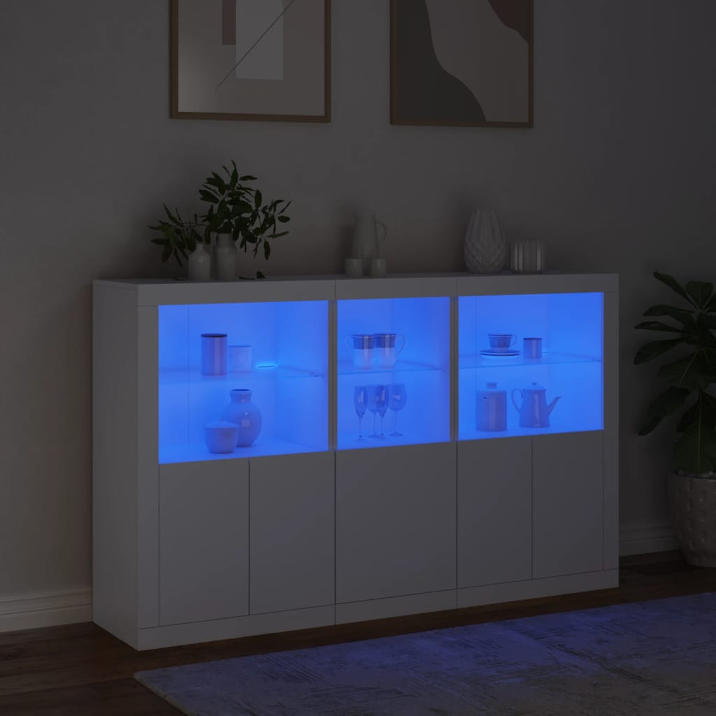 fehér tálalószekrény LED-világítással 162 x 37 x 100 cm fehér tálalószekrény LED-világítással 162 x 37 x 100 cm