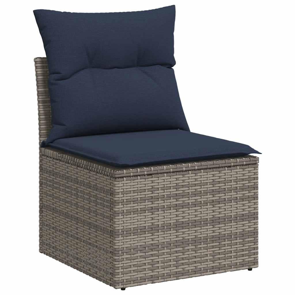 vidaXL 6 részes szürke polyrattan kerti ülőgarnitúra párnával