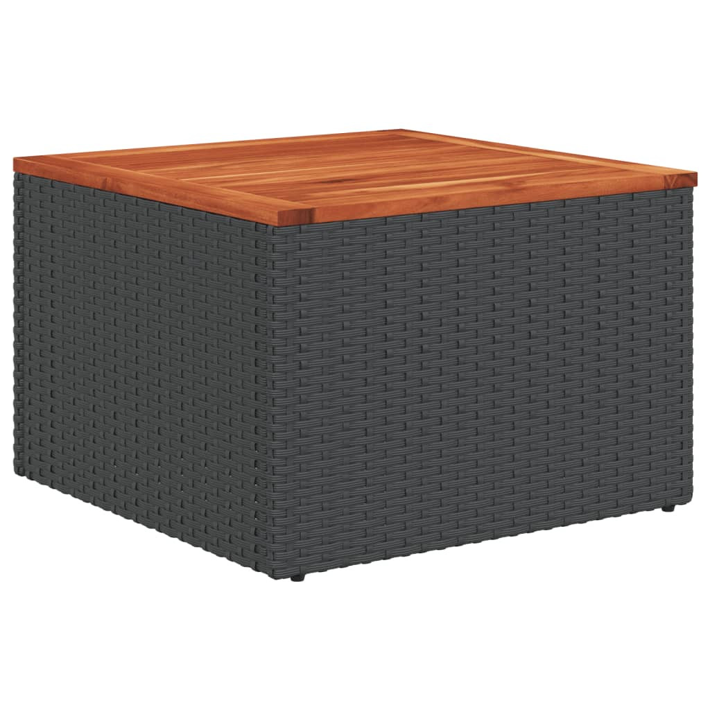 vidaXL 8 részes fekete polyrattan kerti ülőgarnitúra párnával