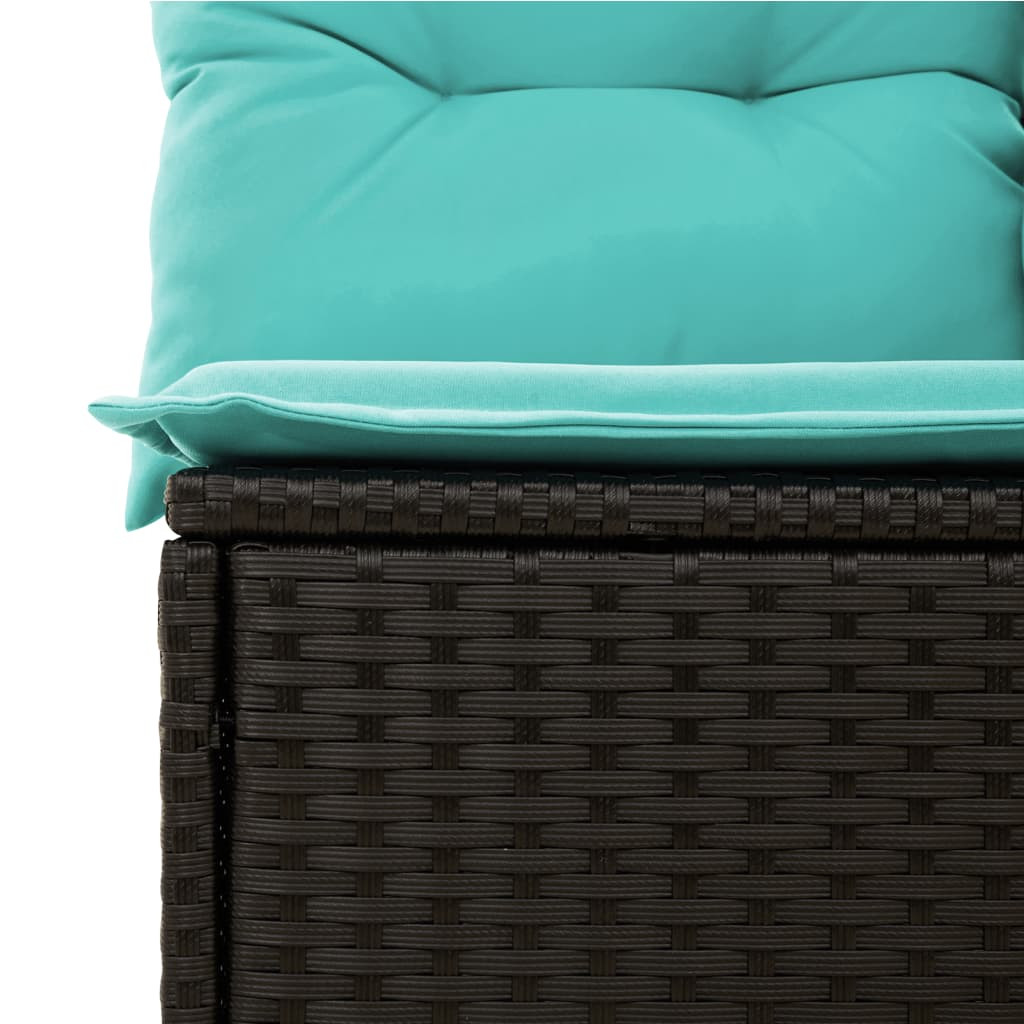 vidaXL 8 részes fekete polyrattan kerti ülőgarnitúra párnával