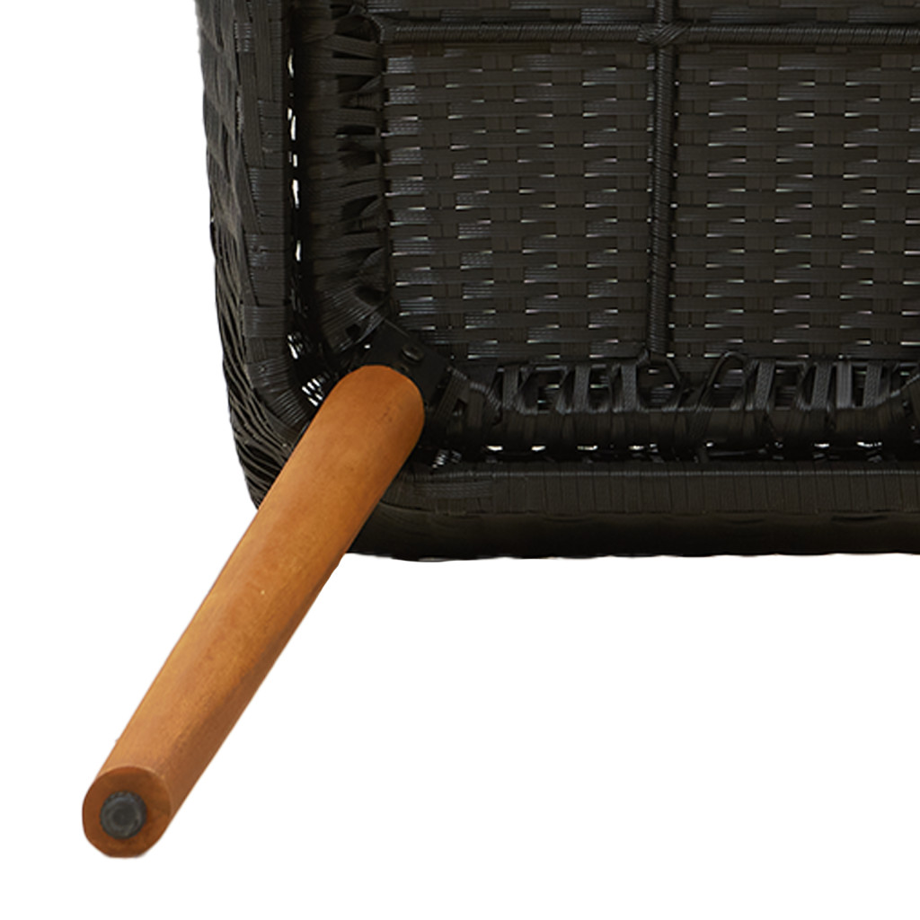3 darabos kerti étkező szett fekete poly rattan