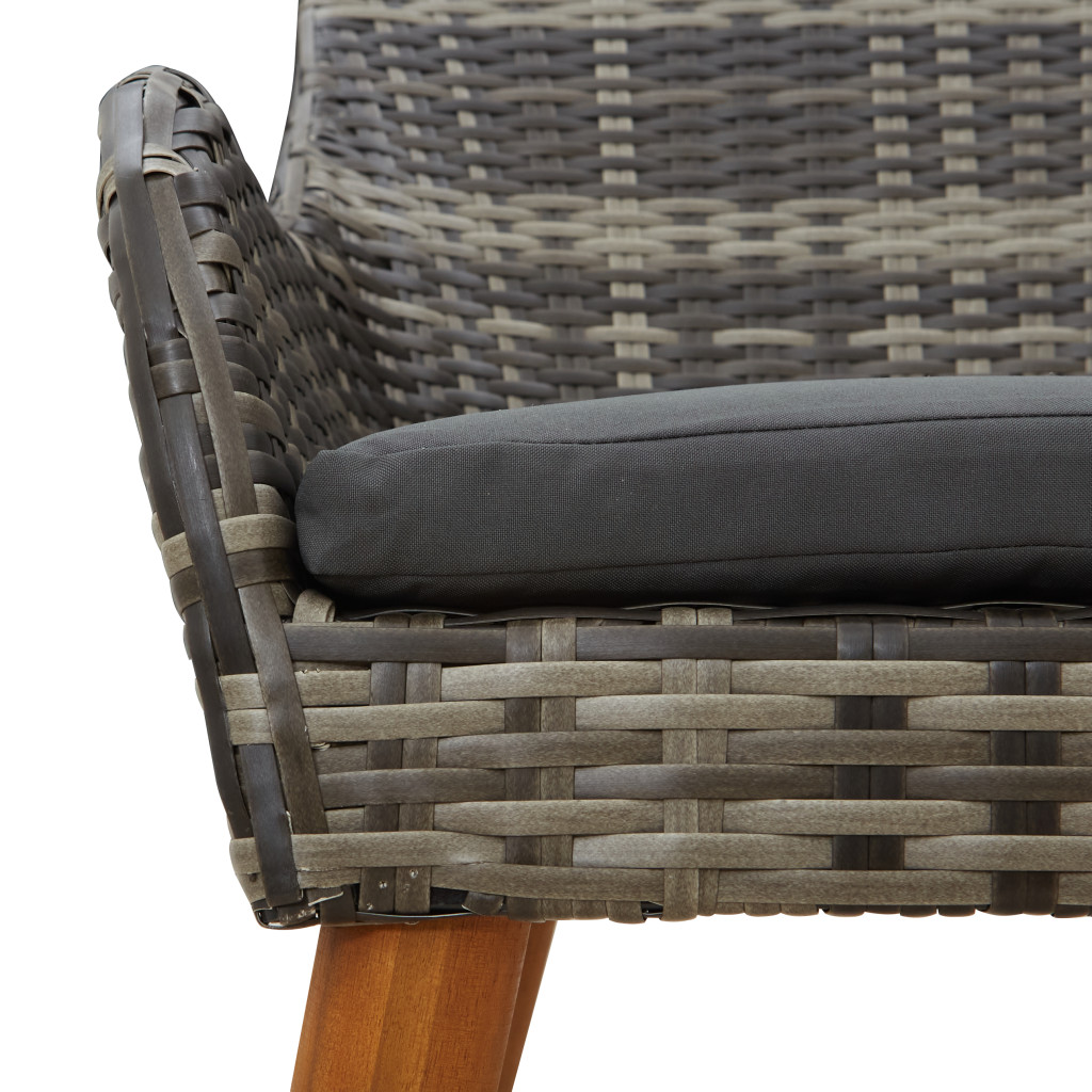 3 részes szürke poly rattan kert étkező szett
