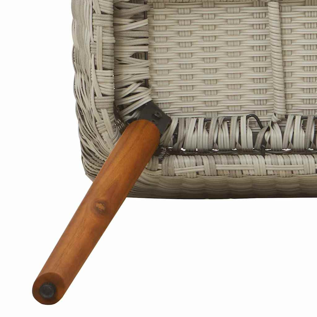 Étkezőgarnitúra 5 pcs Világosszürke Poli rattan