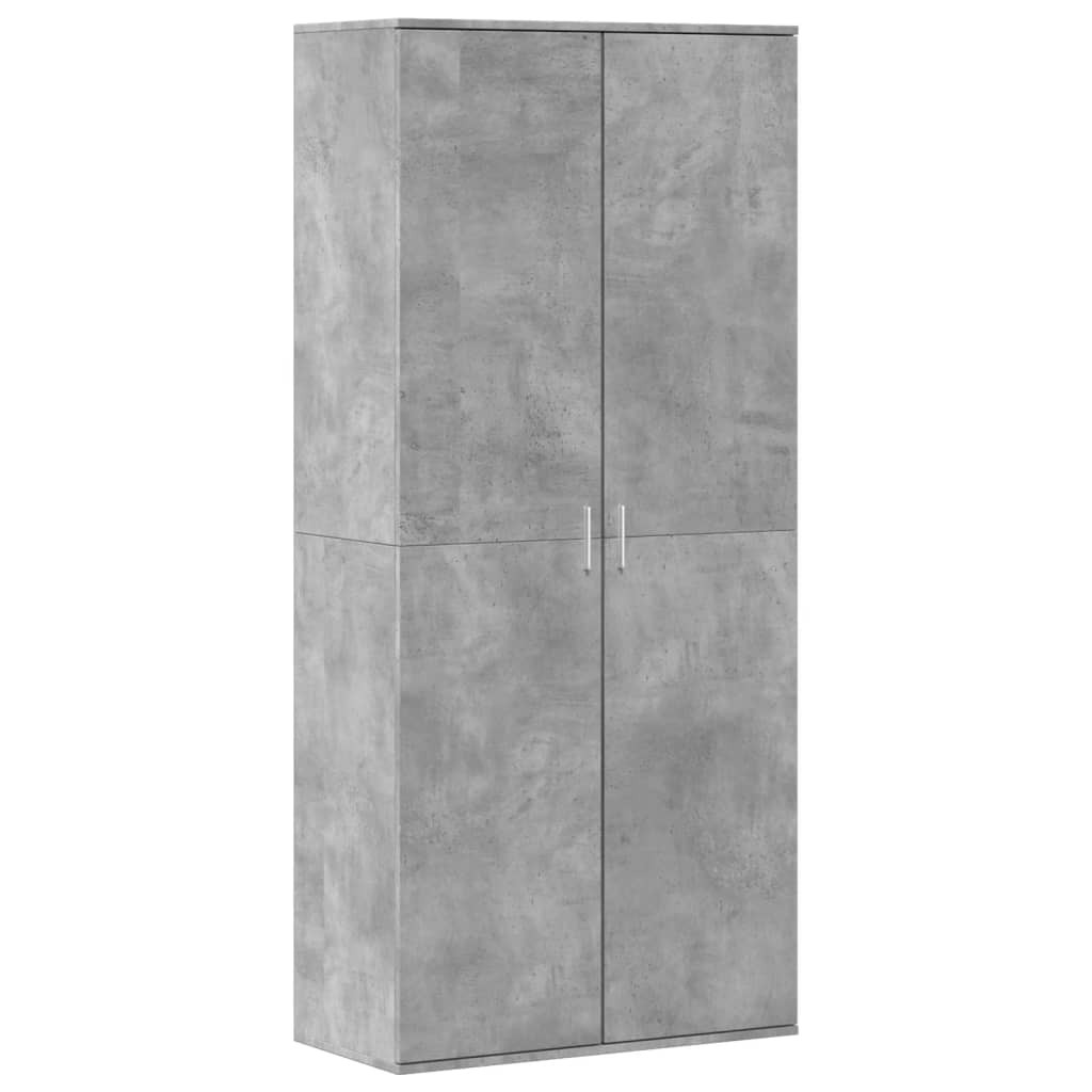 betonszürke szerelt fa cipősszekrény 80 x 39 x 178 cm