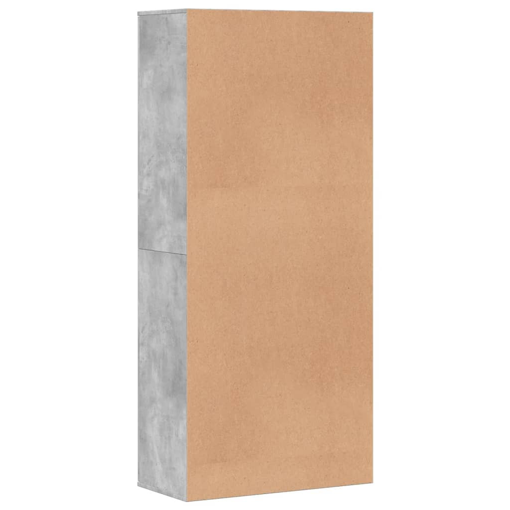 betonszürke szerelt fa cipősszekrény 80 x 39 x 178 cm