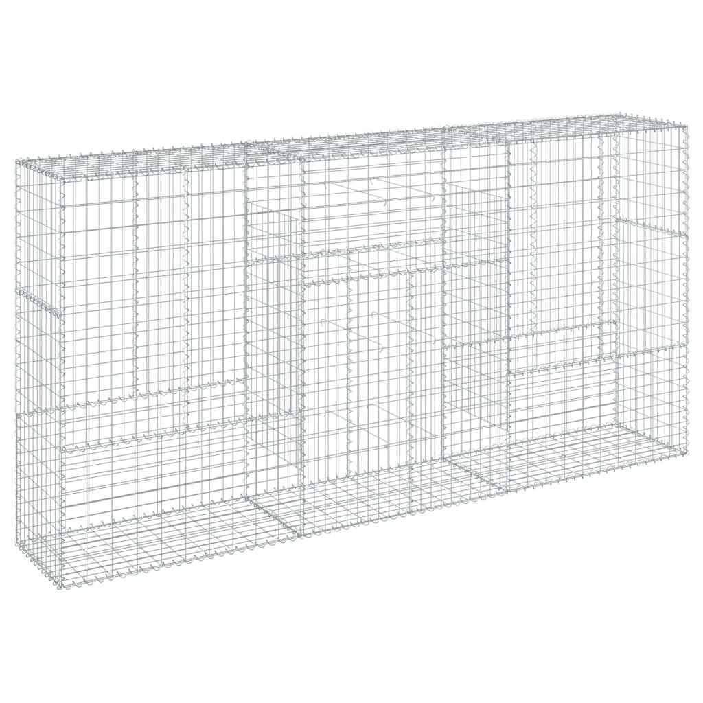 horganyzott vas gabion kosár fedéllel 300 x 50 x 150 cm