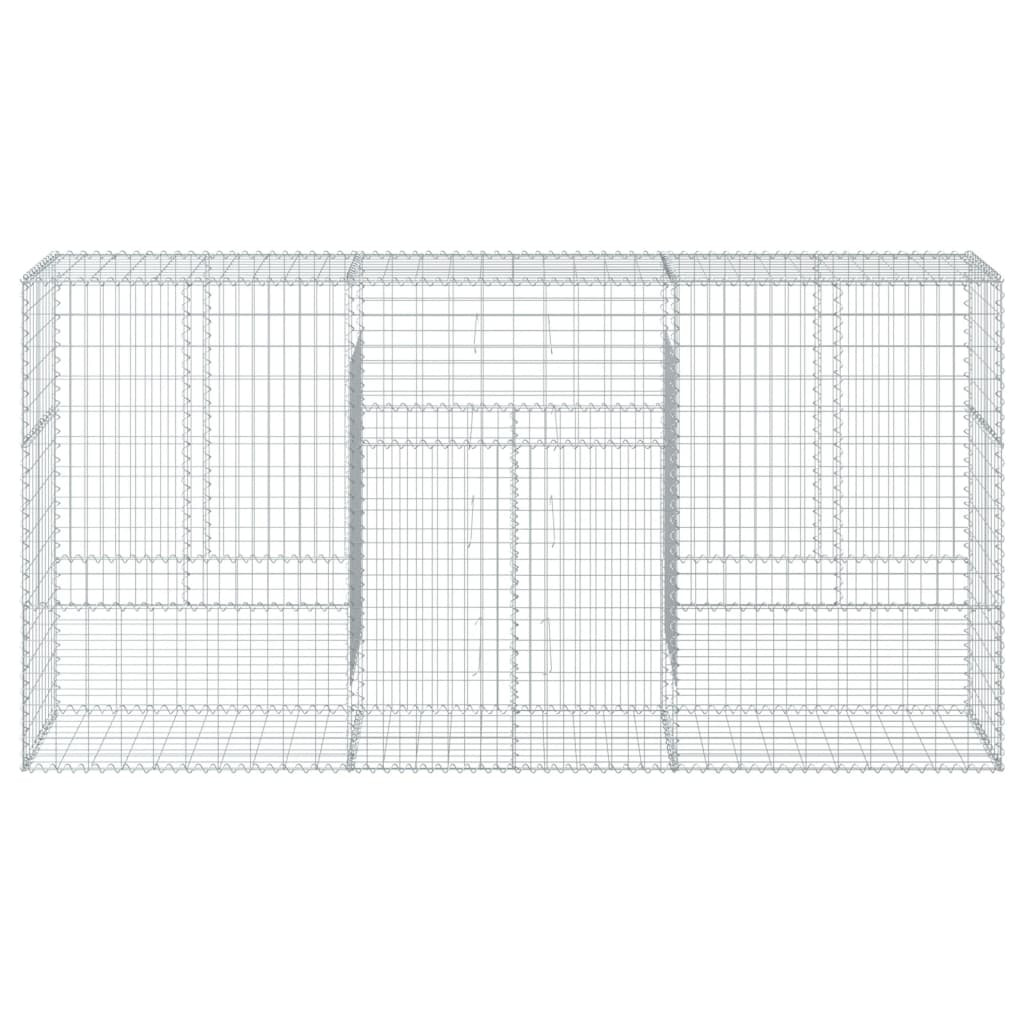 horganyzott vas gabion kosár fedéllel 300 x 50 x 150 cm
