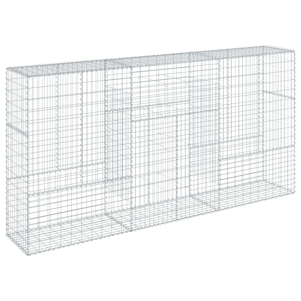 horganyzott vas gabion kosár fedéllel 300 x 50 x 150 cm