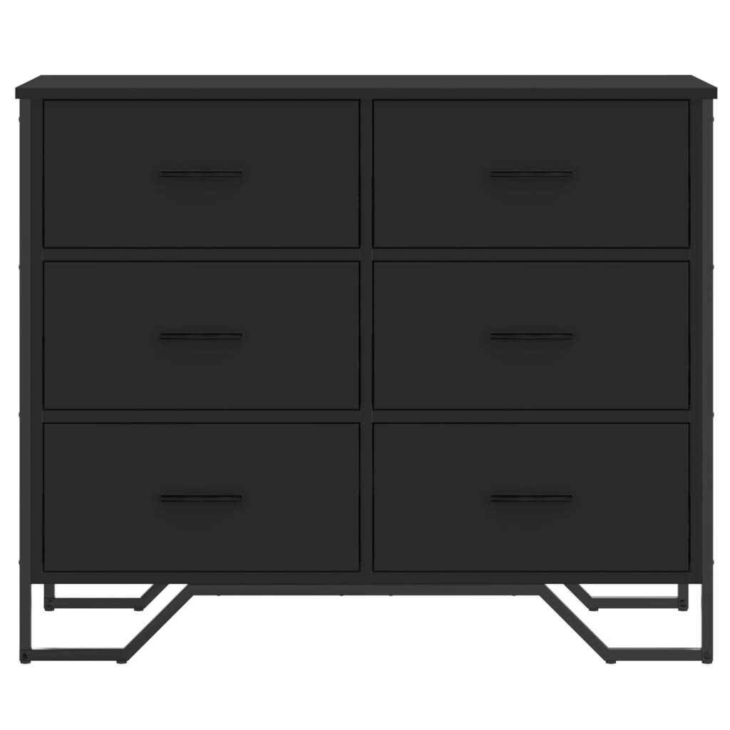 fekete szerelt fa komód 91 x 35,5 x 74,5 cm