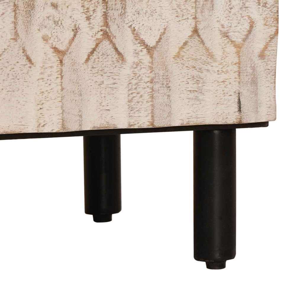 Széf 2 pcs Fehér mosott felület 60 x 33 x 75 cm Tömör Mangófát