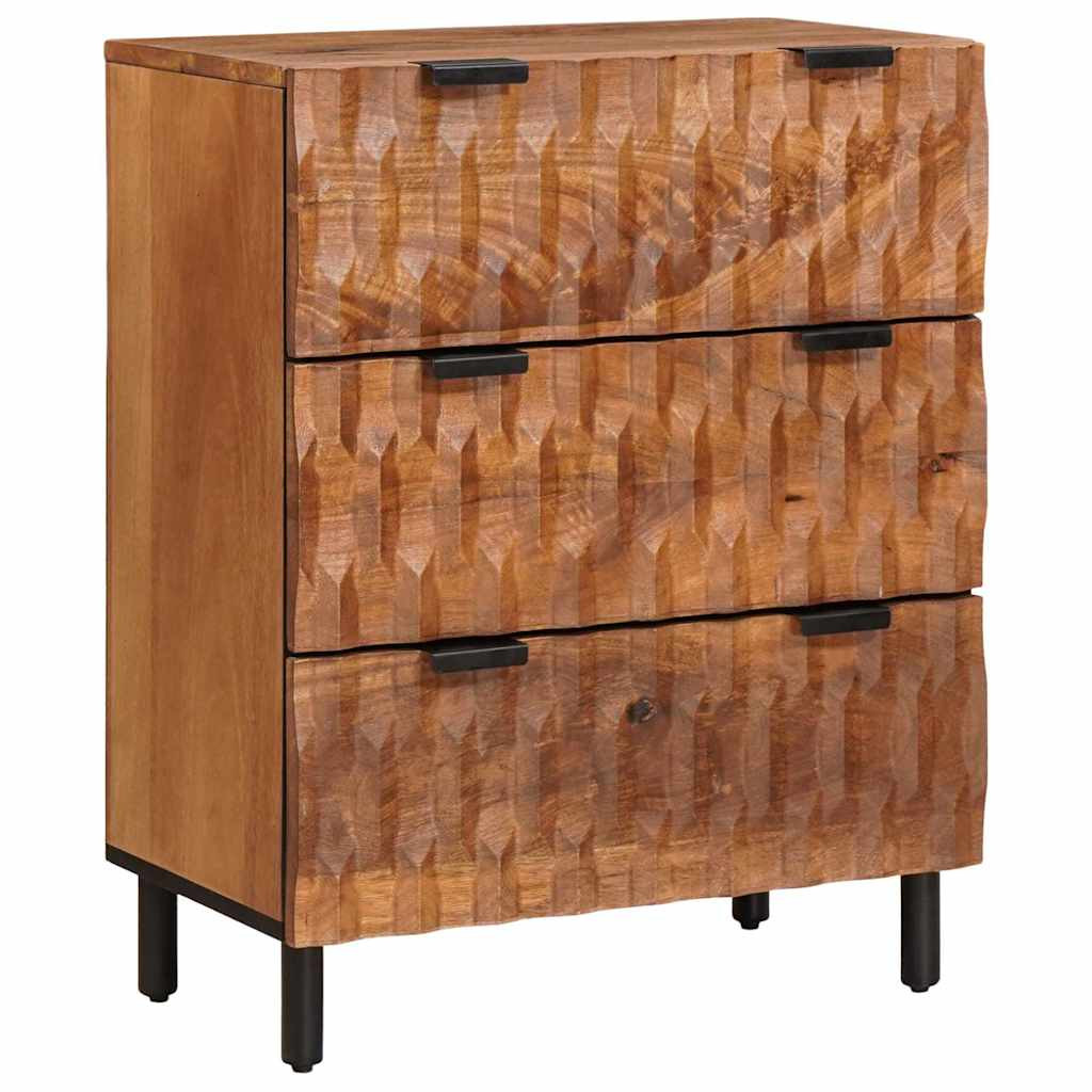 Széf 2 pcs Akácbarna felület 60 x 33 x 75 cm Tömör Mangófát