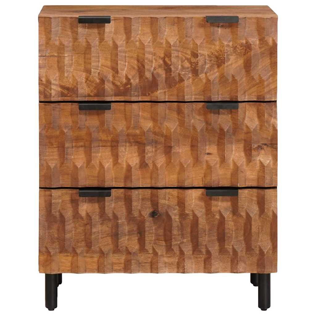 Széf 2 pcs Akácbarna felület 60 x 33 x 75 cm Tömör Mangófát