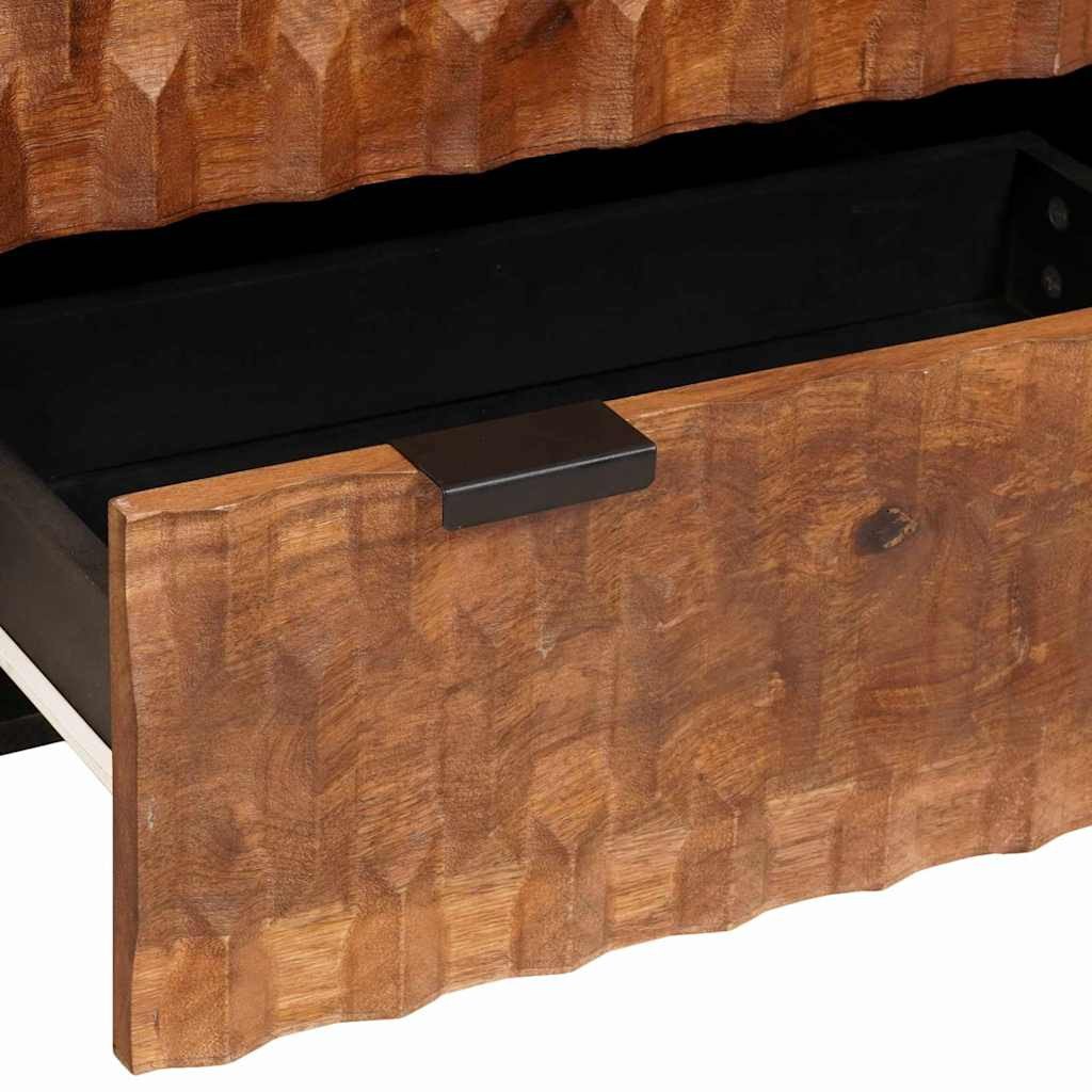 Széf 2 pcs Akácbarna felület 60 x 33 x 75 cm Tömör Mangófát