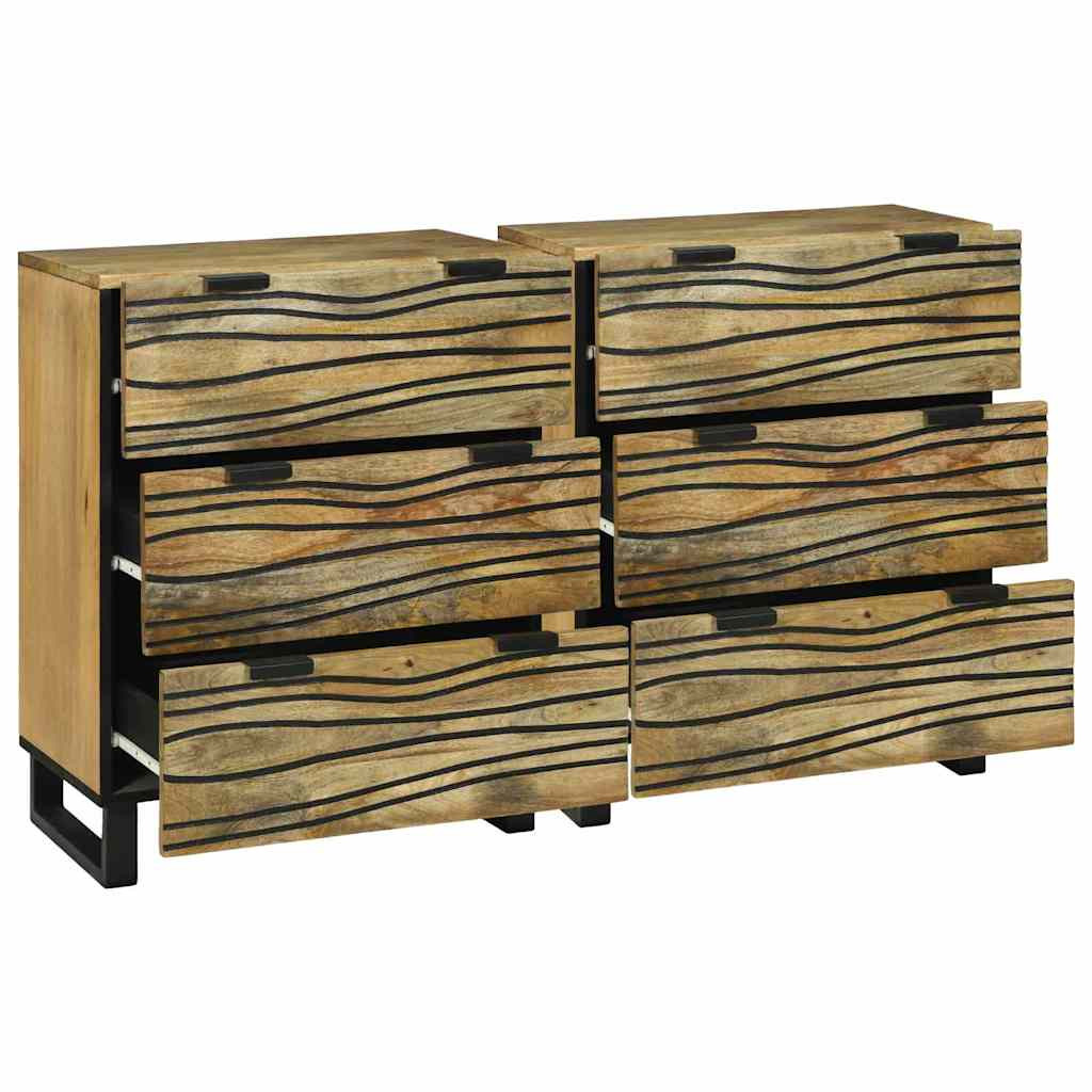 Oldalszekrények 2 pcs Barna 60 x 33.5 x 75 cm tömör mangófa