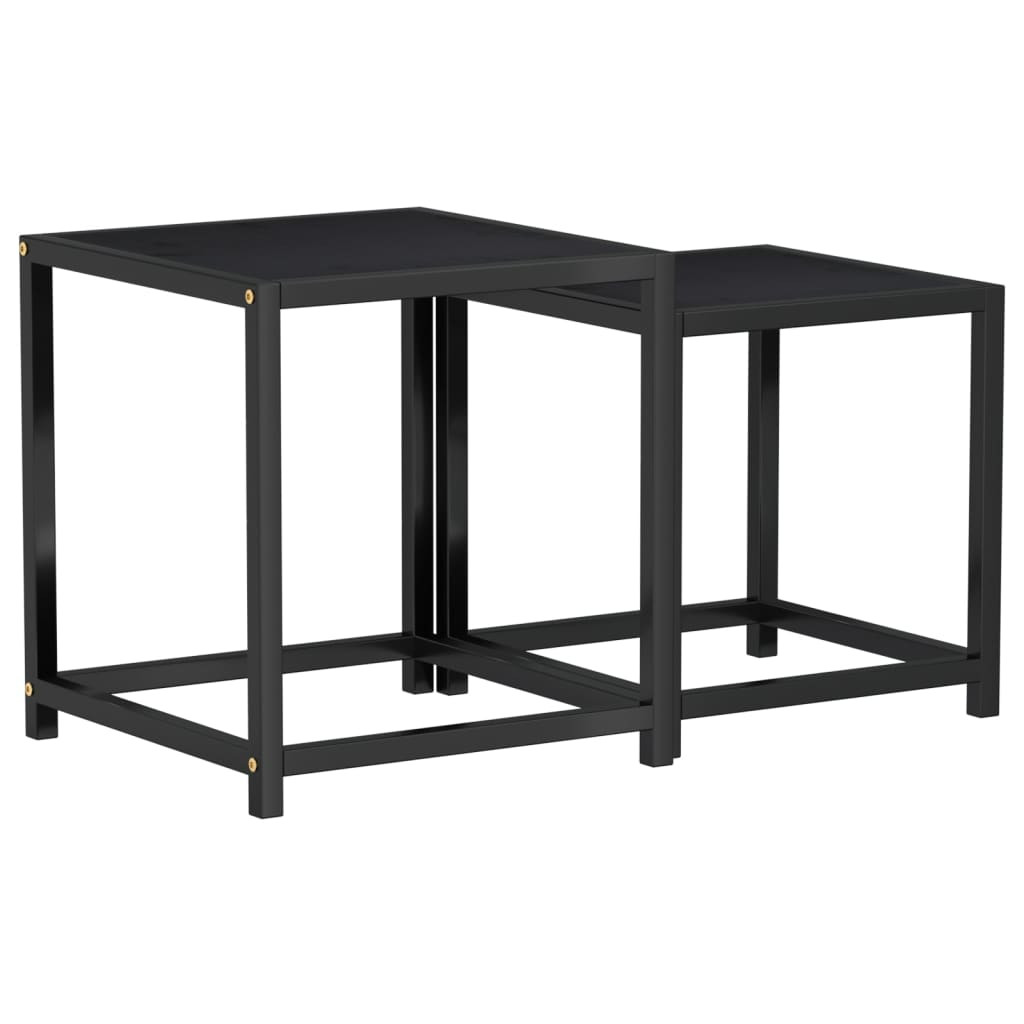 2 db fekete MDF dohányzóasztal 2 db fekete MDF dohányzóasztal