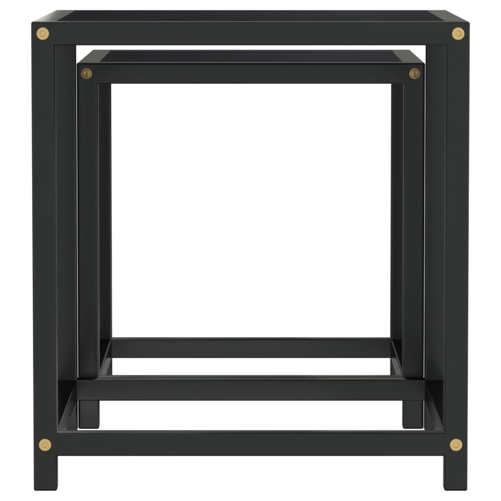 2 db fekete MDF dohányzóasztal 2 db fekete MDF dohányzóasztal