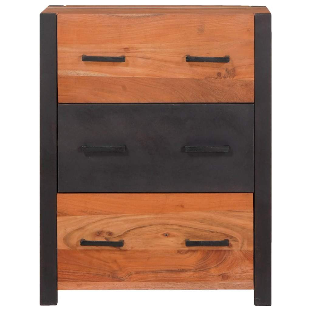 Széf fiókkal 3 pcs Barna 110 x 30 x 75 cm Tömör akácfa Széf fiókkal 3 pcs Barna 110 x 30 x 75 cm Tömör akácfa