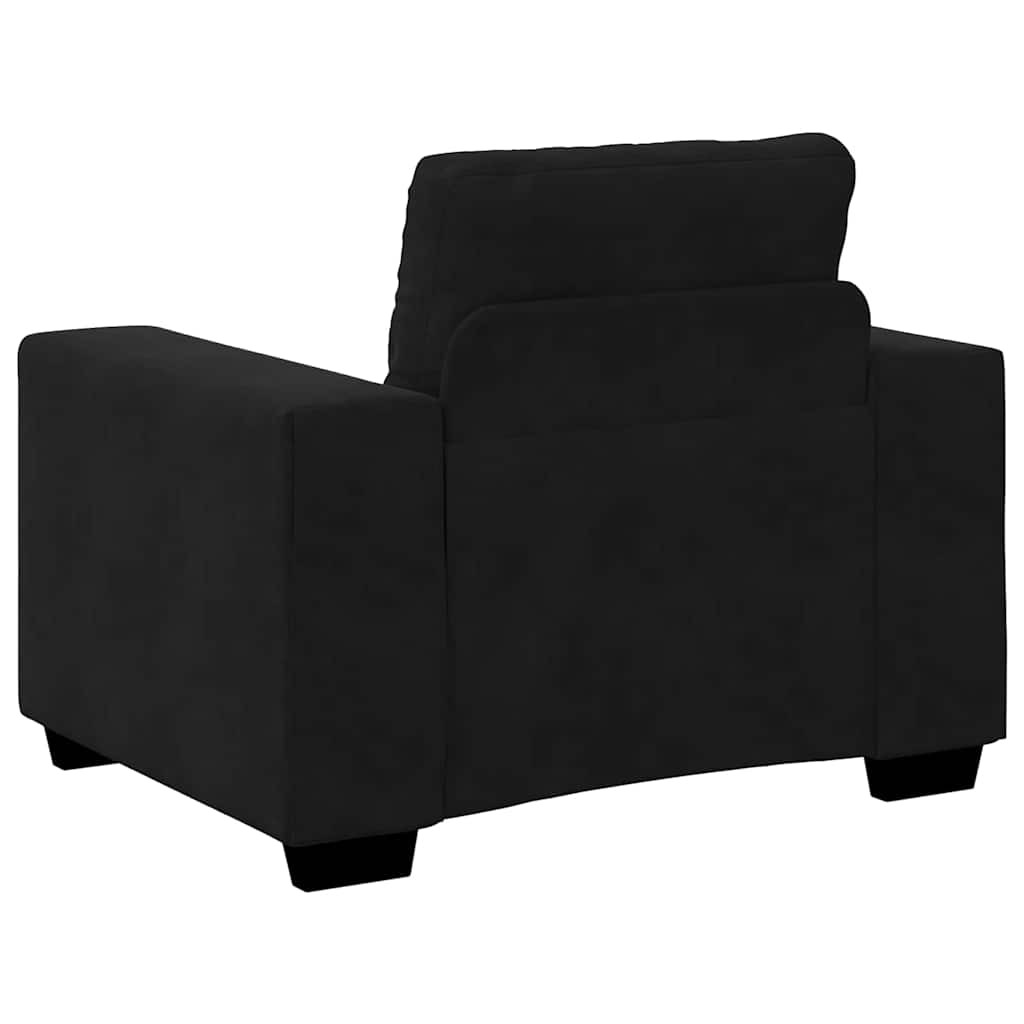 Kanapé Szett párnával 3 pcs Fekete 221 x 78 x 80 cm Bársony