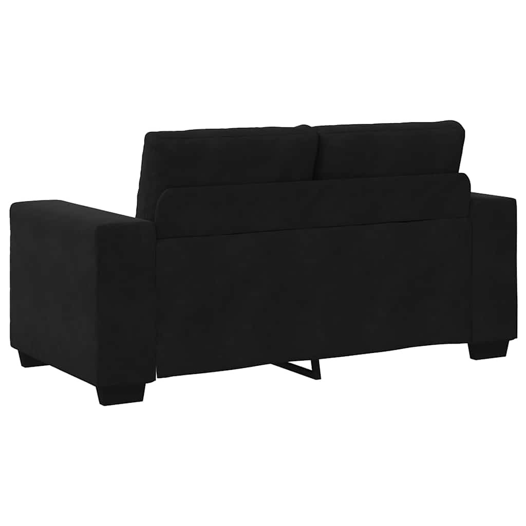 Kanapé Szett párnával 3 pcs Fekete 221 x 78 x 80 cm Bársony