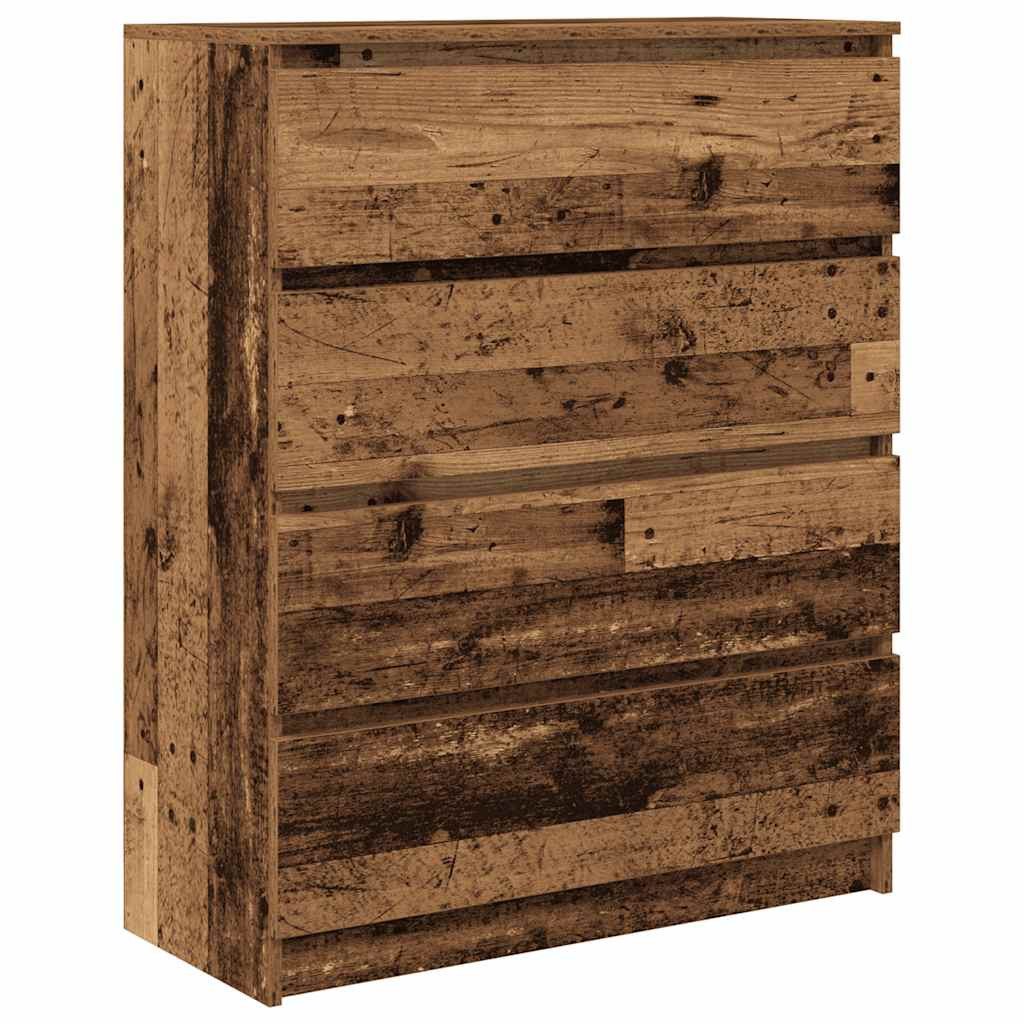 antik fa színű szerelt fa tálalószekrény 80x35x99 cm