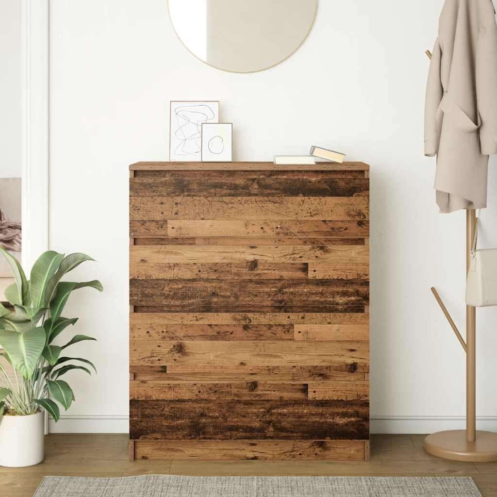 antik fa színű szerelt fa tálalószekrény 80x35x99 cm