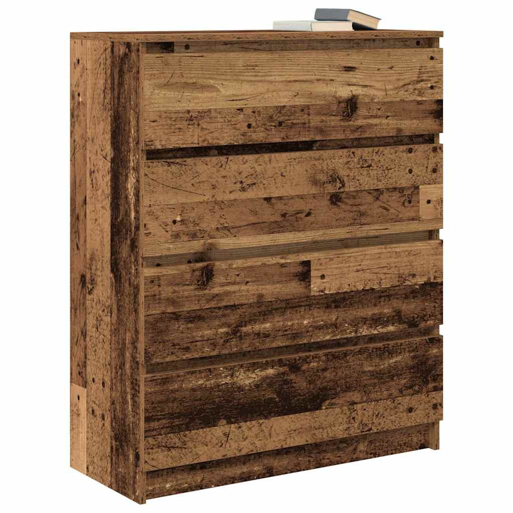 antik fa színű szerelt fa tálalószekrény 80x35x99 cm