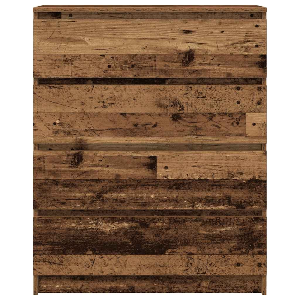 antik fa színű szerelt fa tálalószekrény 80x35x99 cm