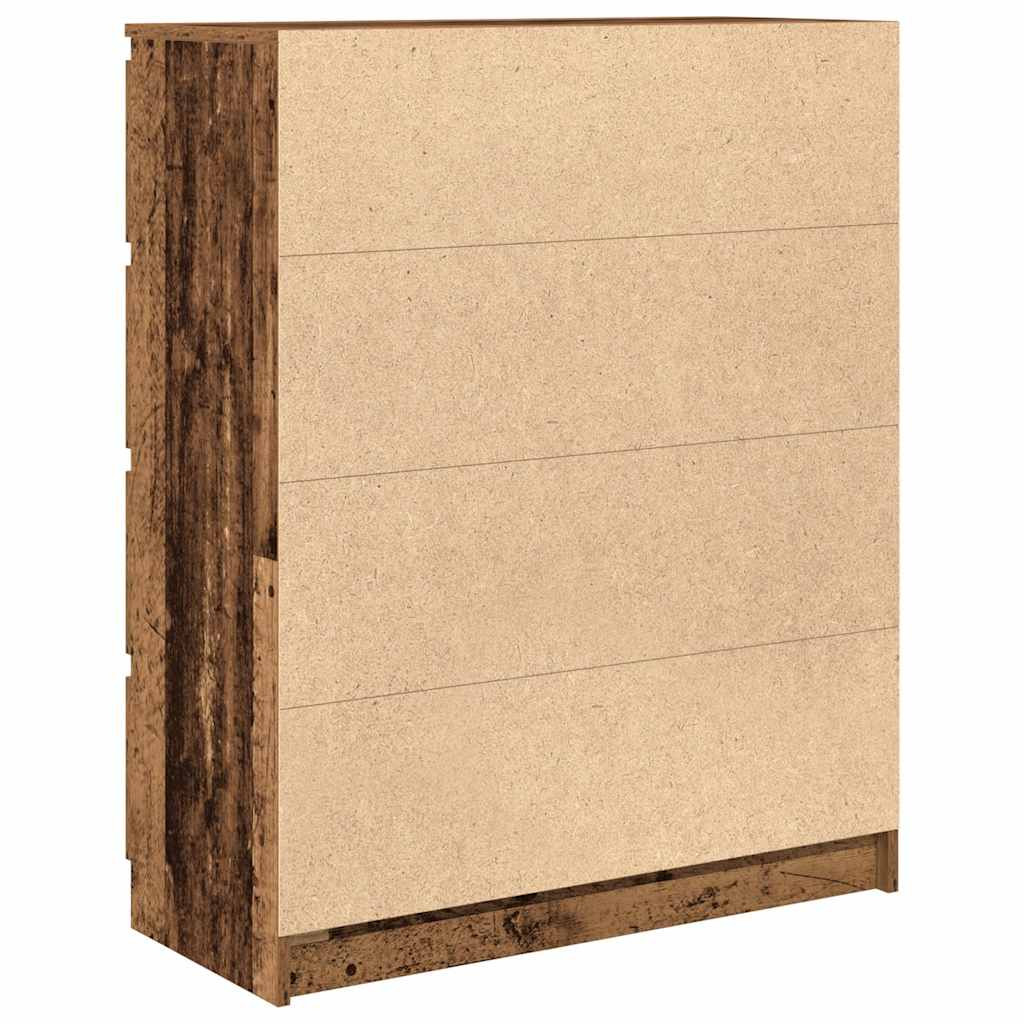 antik fa színű szerelt fa tálalószekrény 80x35x99 cm