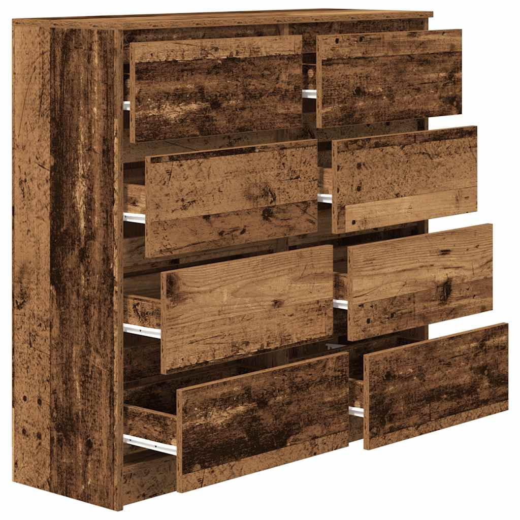 antik fa színű szerelt fa tálalószekrény 100x35x99 cm