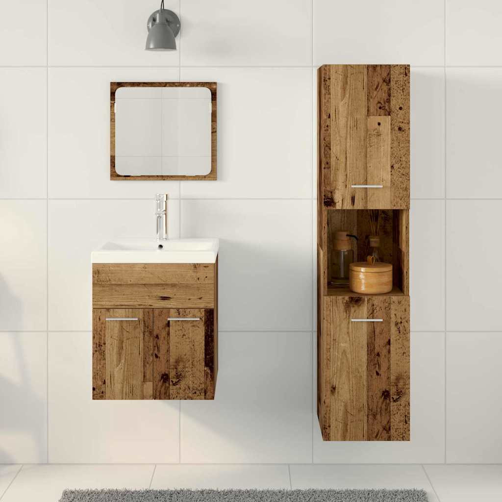 Fürdőszobai bútorkészlet 4 pcs Öreg fa 41 x 38.5 x 46 cm