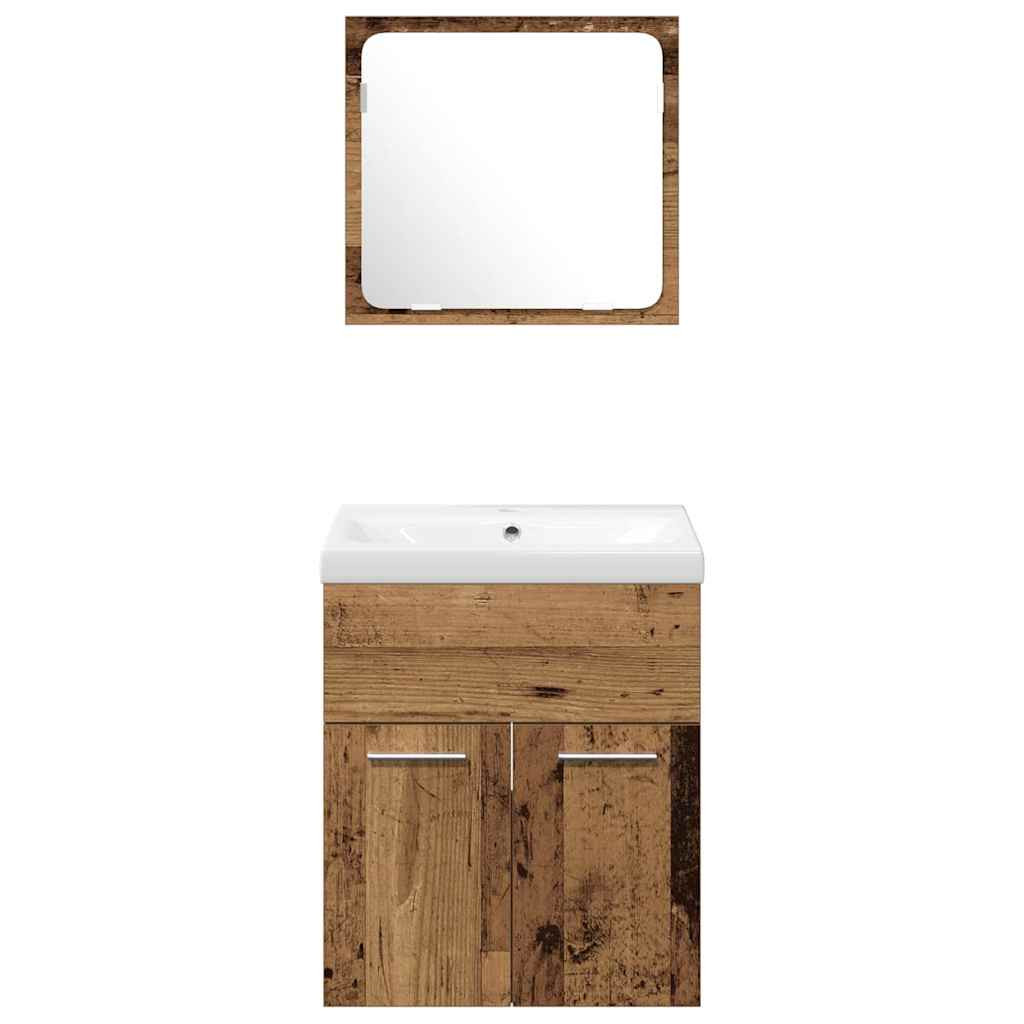 Fürdőszobai bútorkészlet 4 pcs Öreg fa 41 x 38.5 x 46 cm