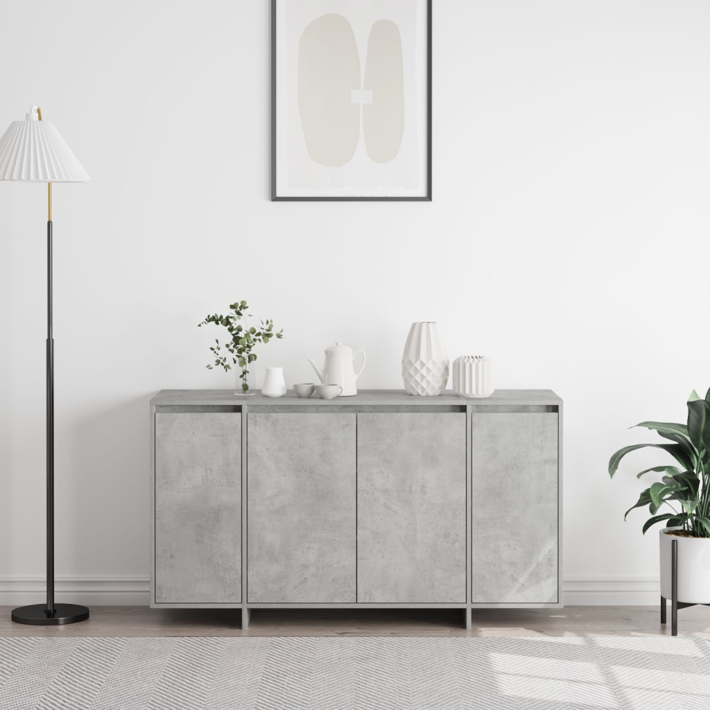 Beton Szürke Oldalszekrény Beton szürke Mérnöki fa 135 x 41 x 75 cm