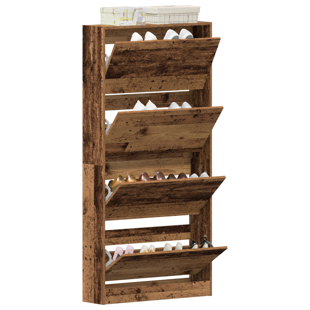 Cipőszekrény Régi fa Szerelt fa 80 x 21 x 163.5 cm Tartós