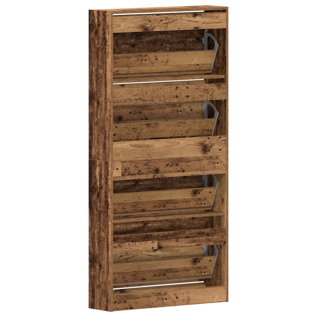 Cipőszekrény Régi fa Szerelt fa 80 x 21 x 163.5 cm Tartós