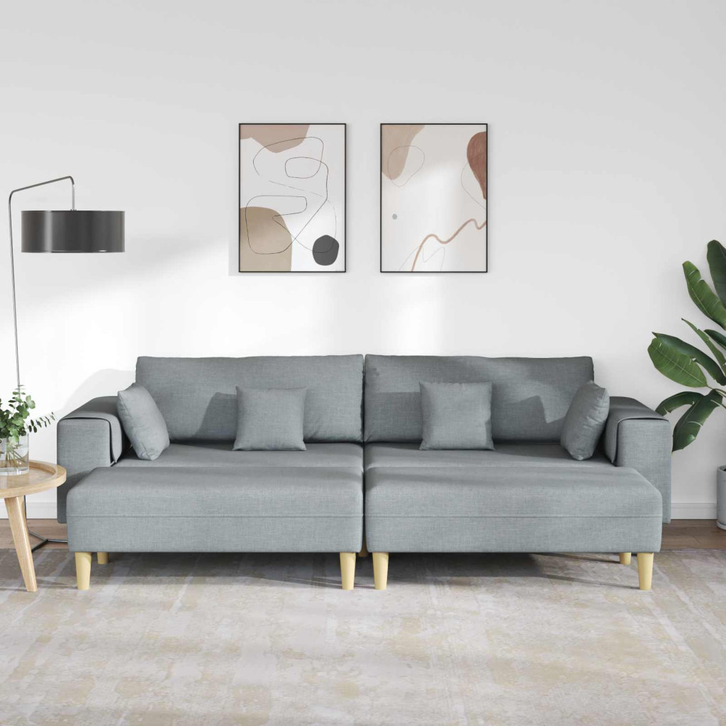 Kanapé párnával 3 pcs Világosszürke szövet