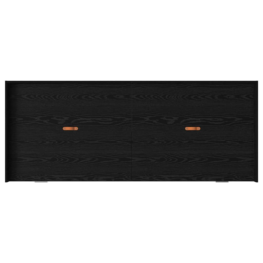 Ágykeret tárolóval fejtámlával Fekete tölgy 80 x 200 cm Faanyag