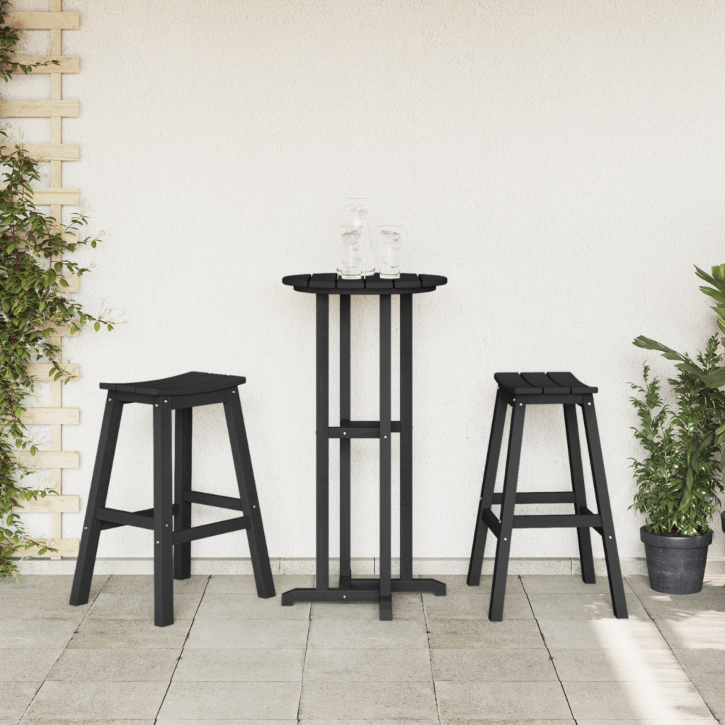 3 részes kert bár szett fekete HDPE