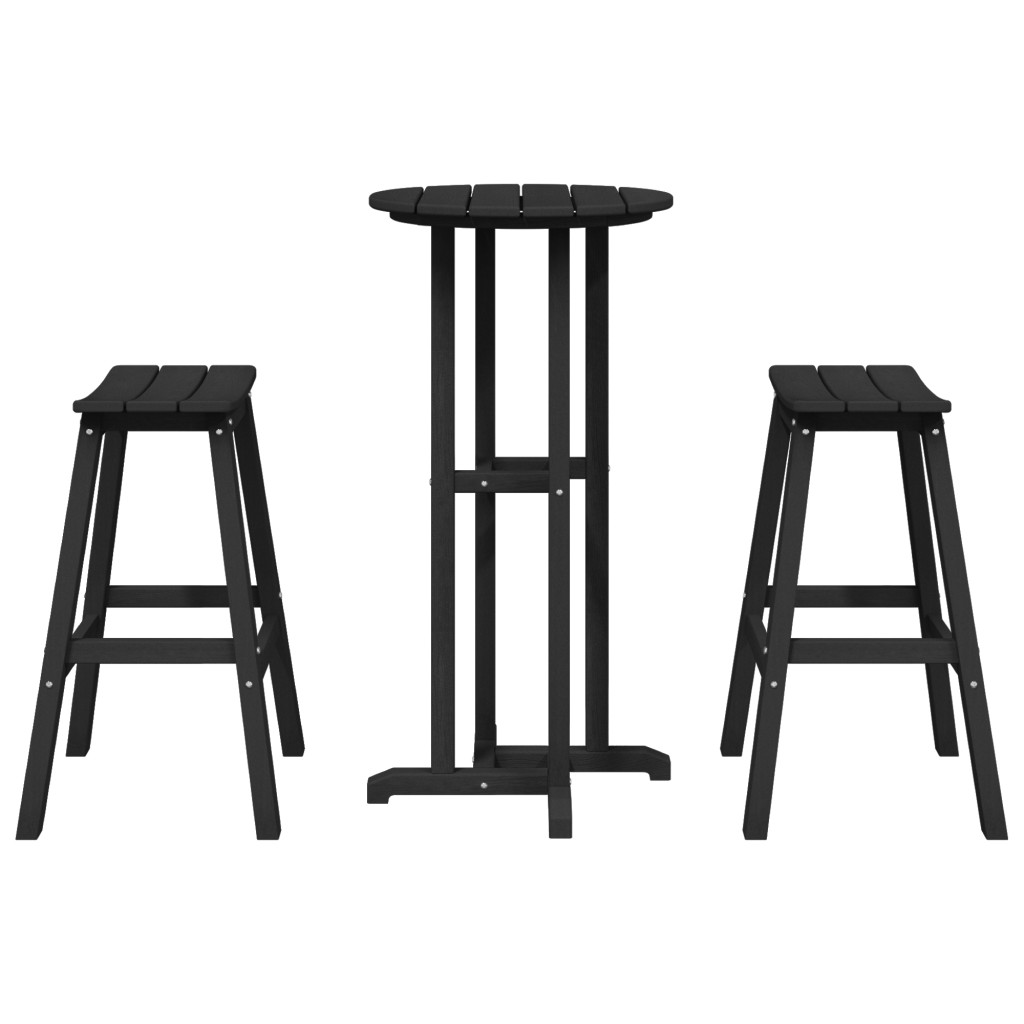 3 részes kert bár szett fekete HDPE